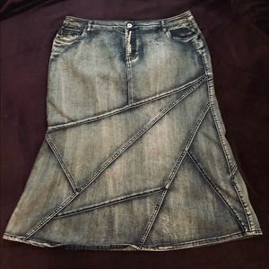 Archive Geometric Denim Skirt